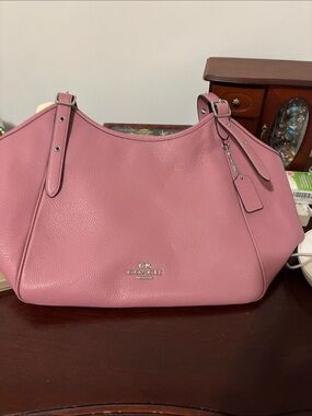 Coach Pink Pebbled Leather Shoulder Bag